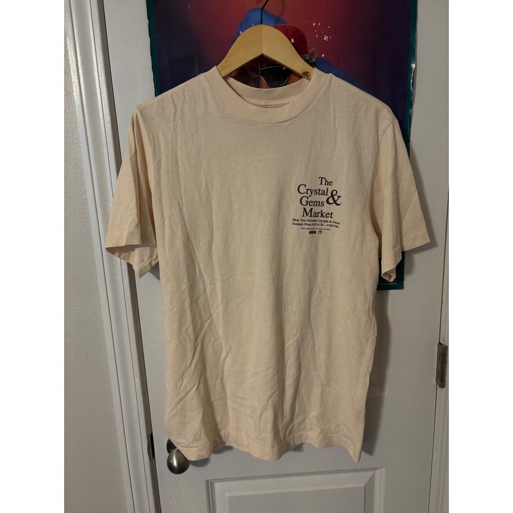 Select Start Crystal Gems Market Graphic T Shirt Cream Cotton Size S